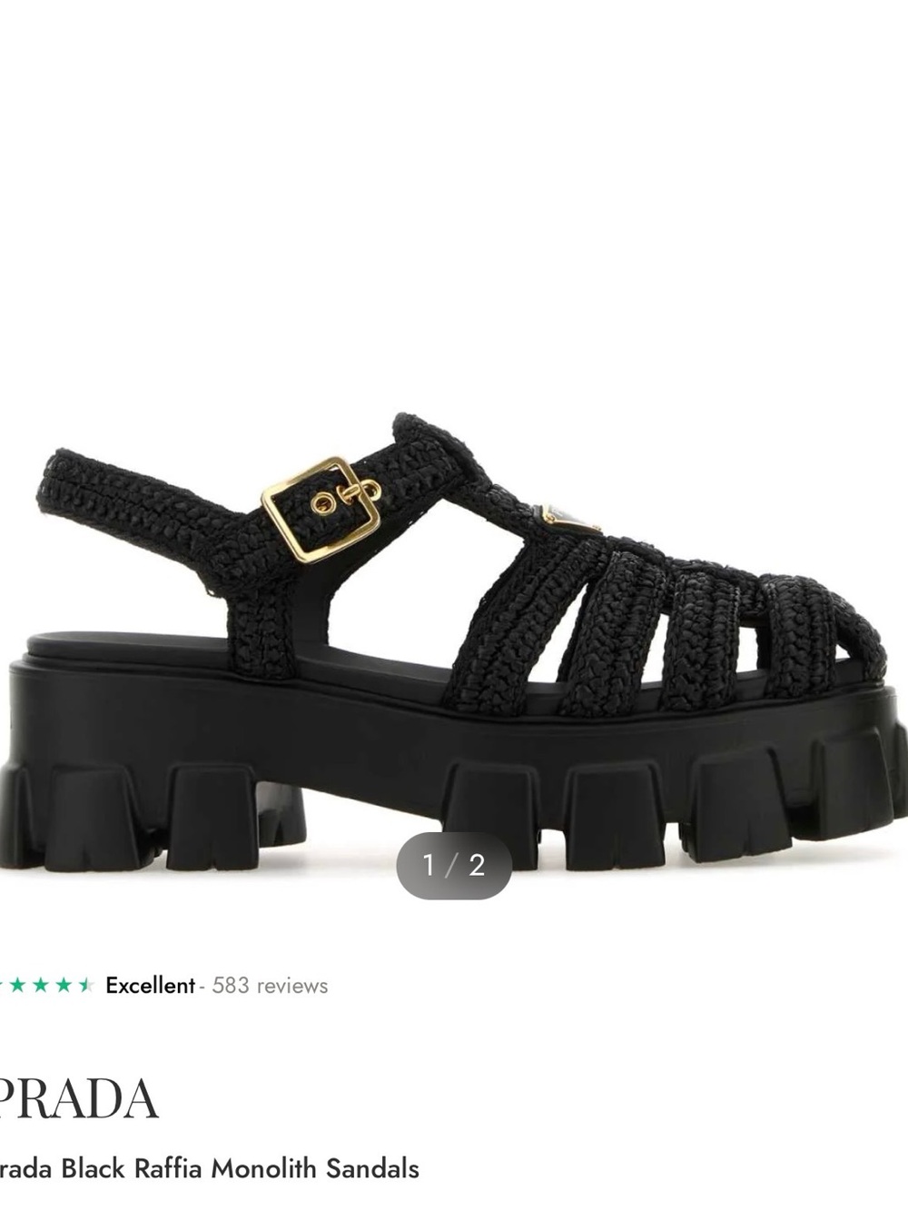 Prada monolith crochet cage sandals - Picture 4 of 7
